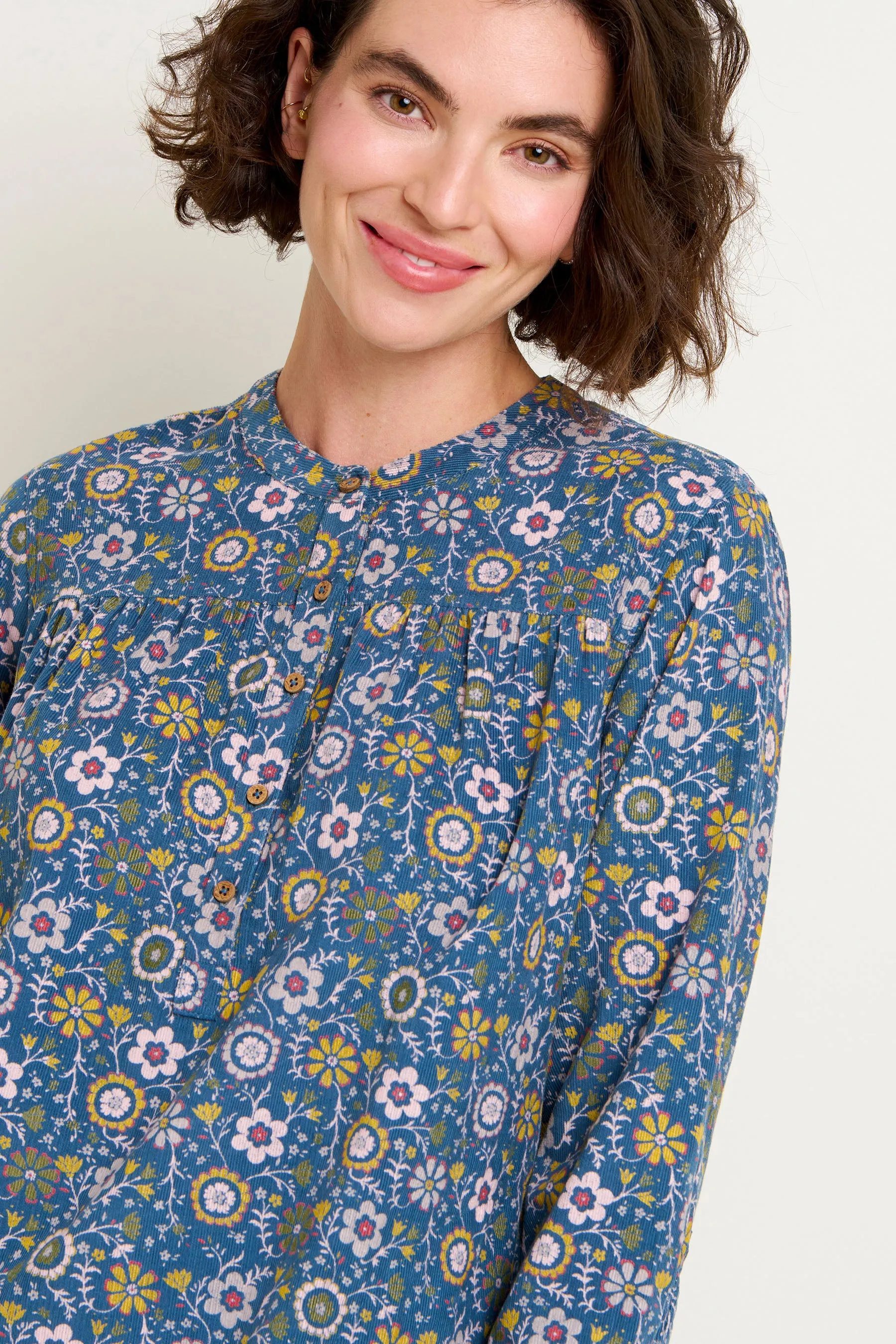 Folk Floral Corduroy Shirt