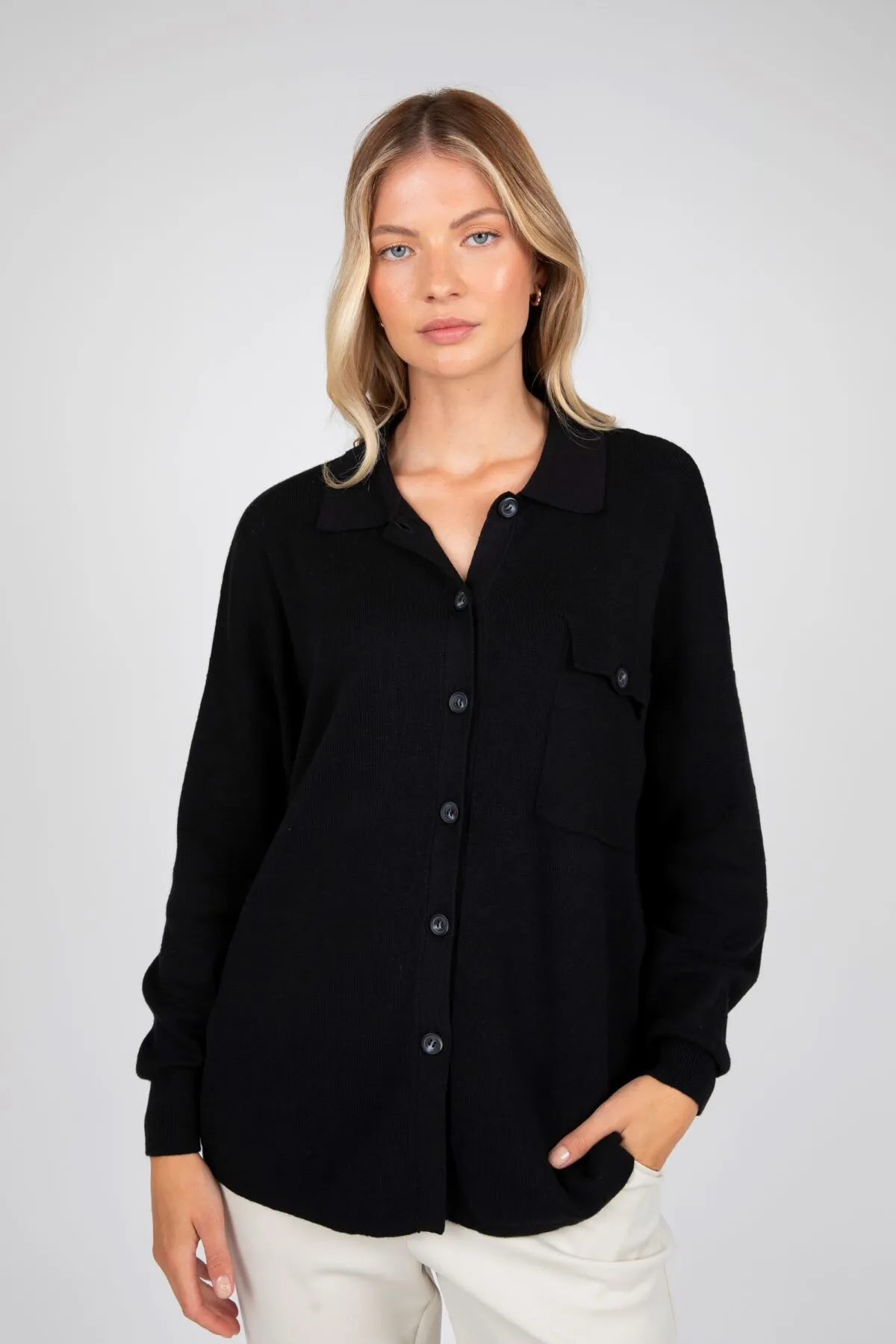 FRAME KNIT SHIRT (BLACK)