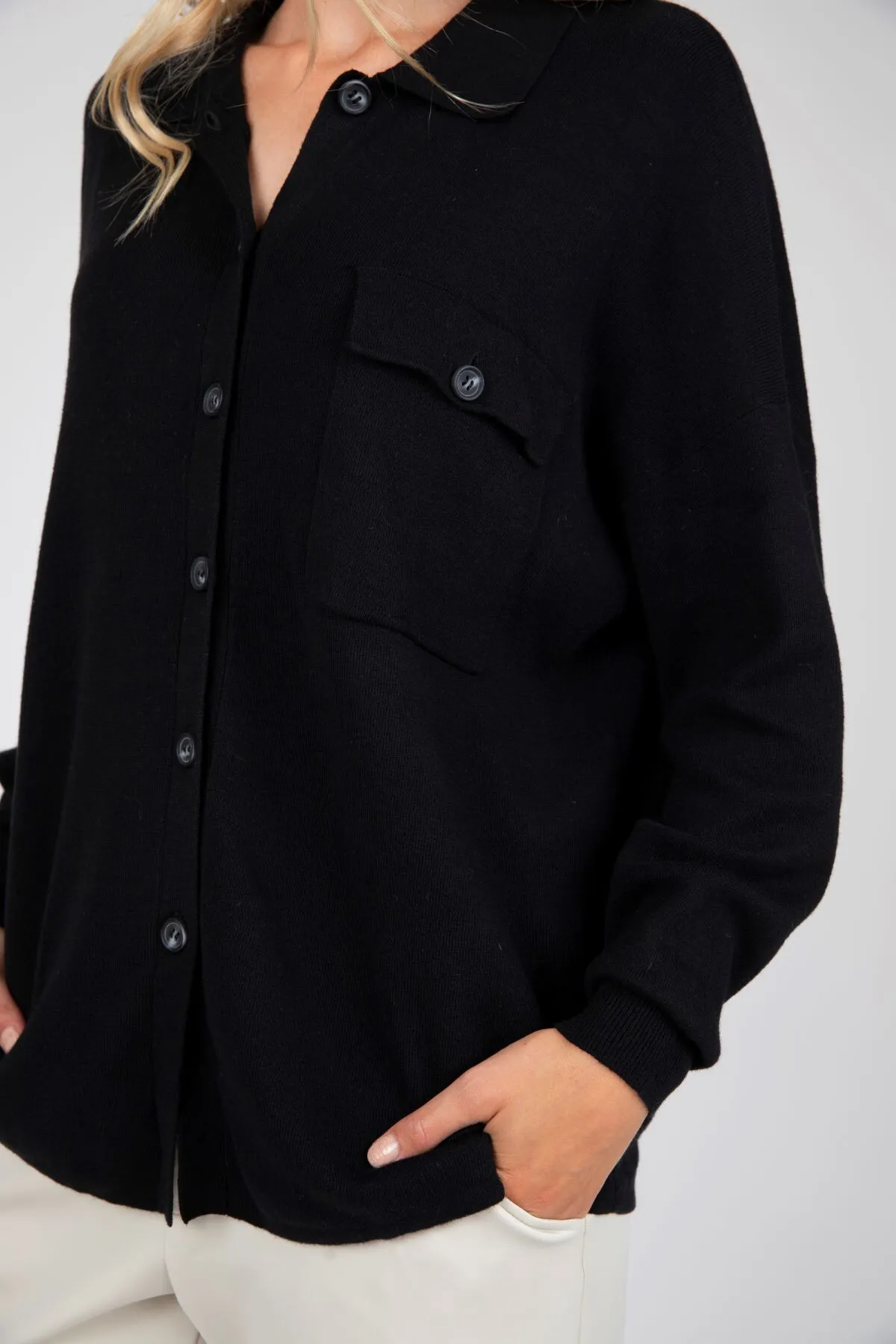 FRAME KNIT SHIRT (BLACK)