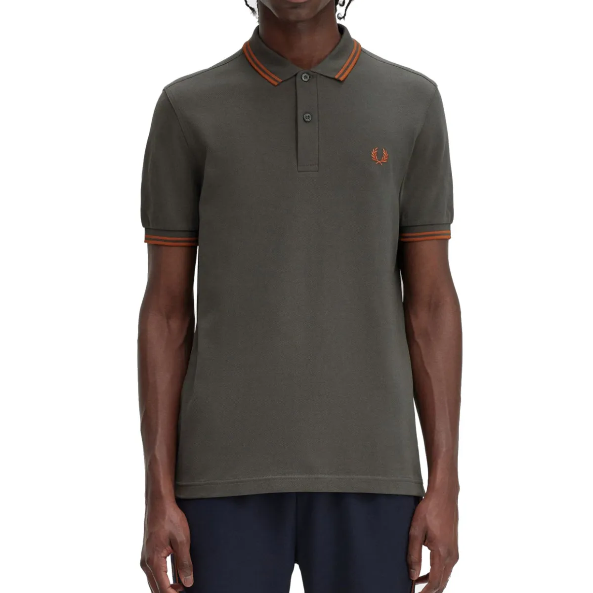 Fred Perry - Twin Tipped Polo Shirt - Field Green/ Nut Flake