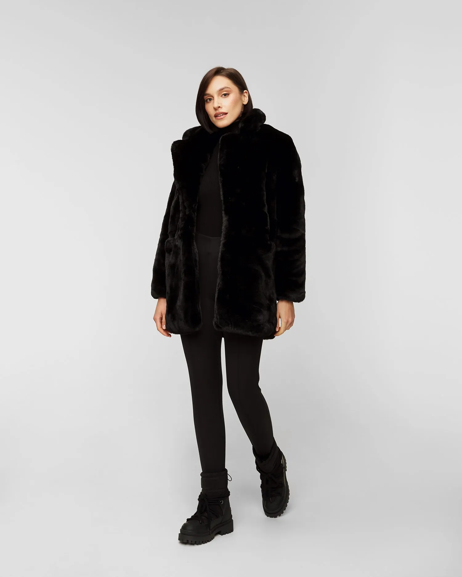 Fur coat MAISON R&C CHIARA CHIARA-black