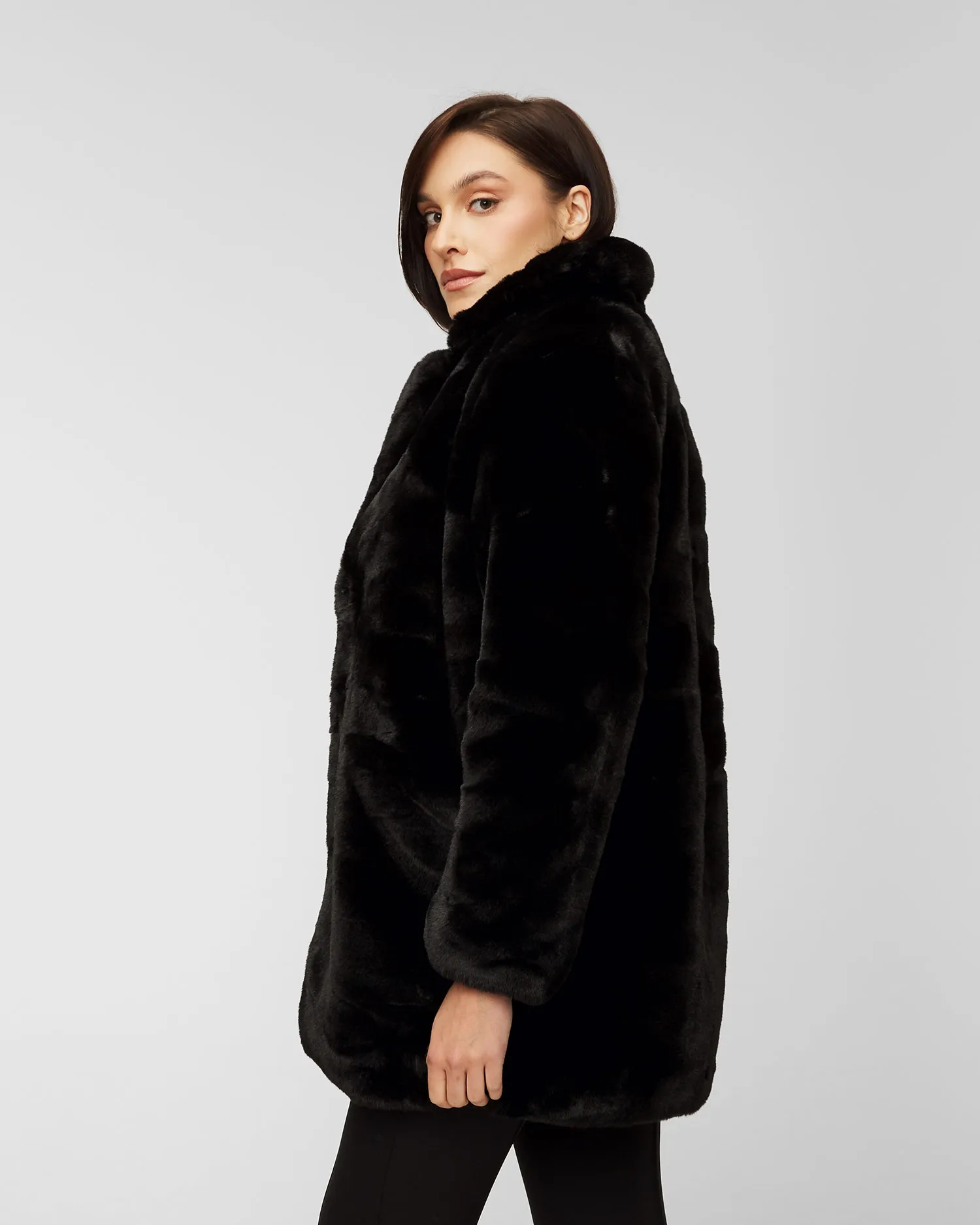 Fur coat MAISON R&C CHIARA CHIARA-black