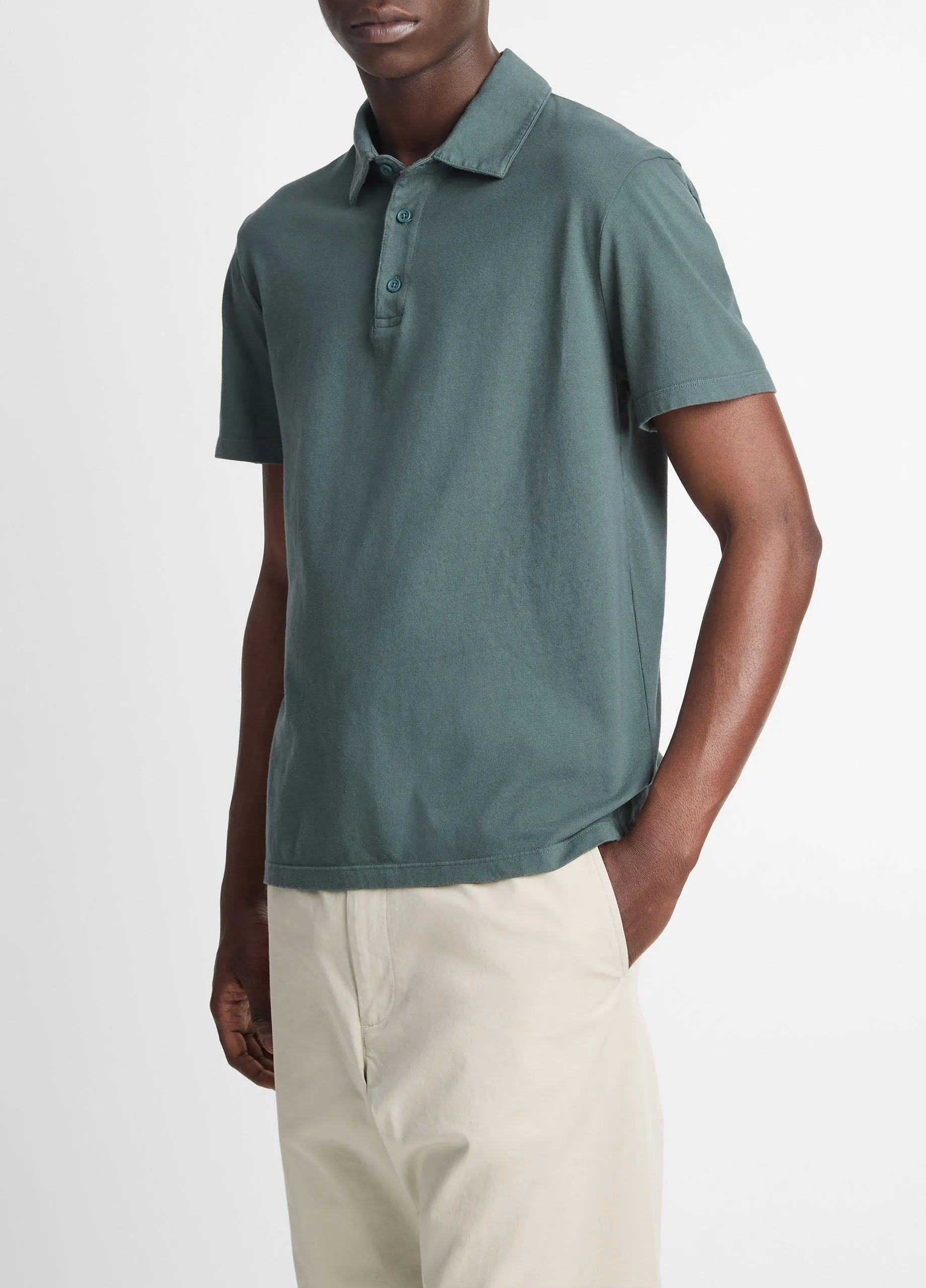 Garment Dye Cotton Polo Shirt