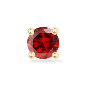 Garnet Flat Back Earring Gemstone 2mm 14k Yellow