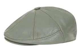 Genuine Green Leather London Flat Cap