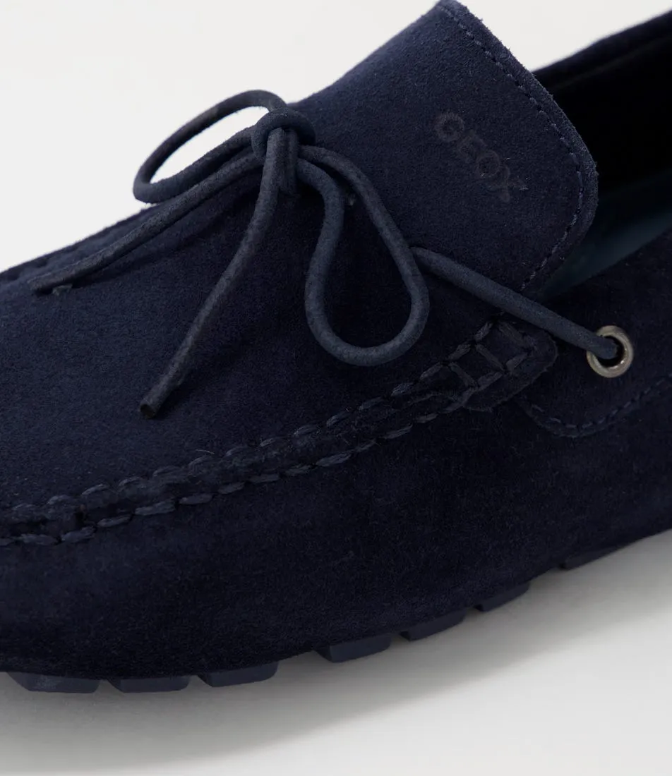 GEOX U Melbourne A Navy Suede Moccasins