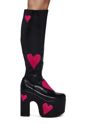 Glass Heart Platform Boots