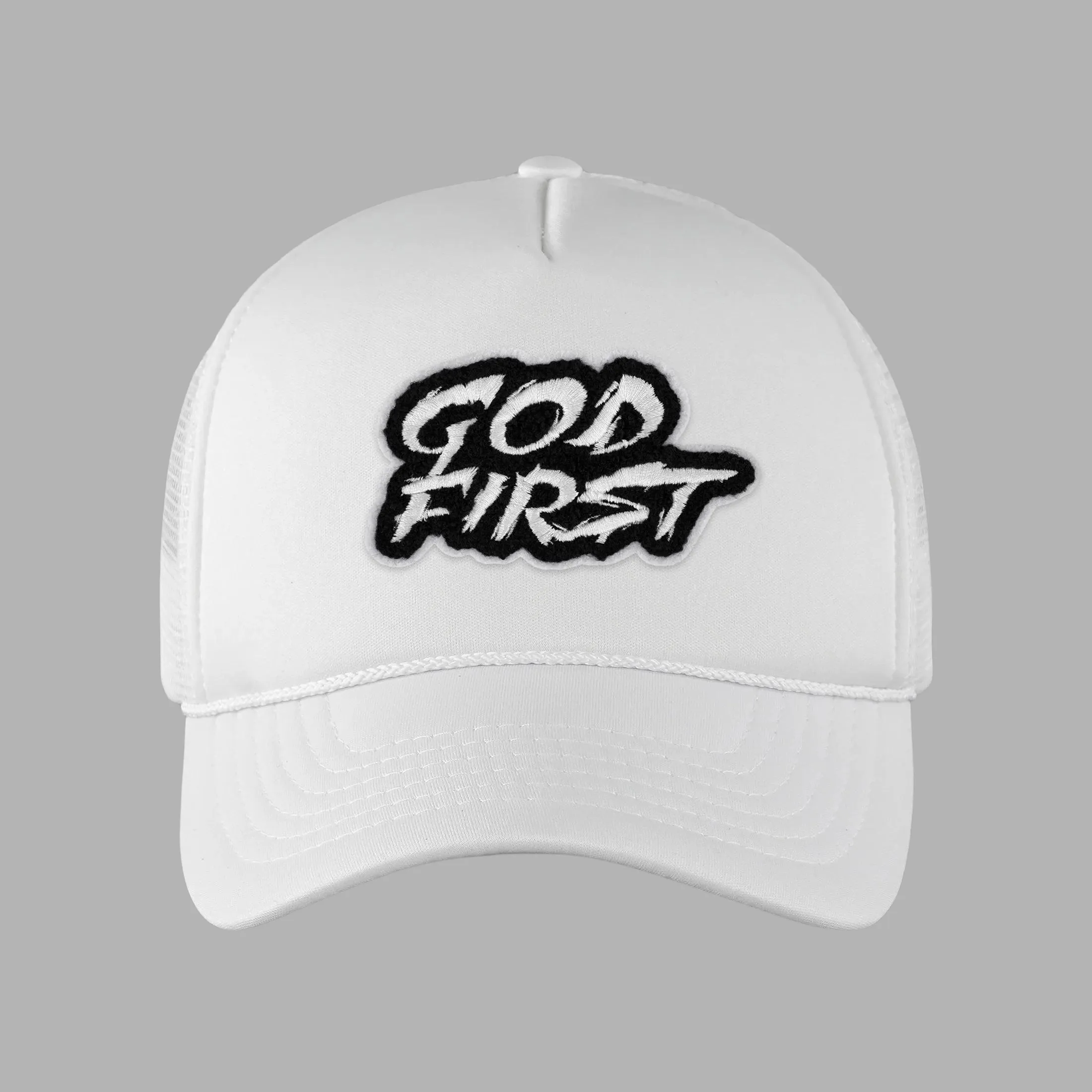 God First White Trucker Hat