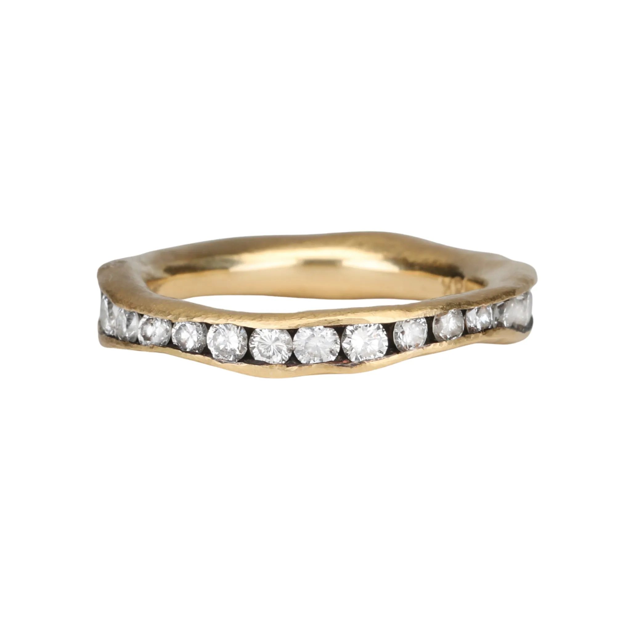 Gold Irregular Channel Set Diamond Ring - 1.55 tcw