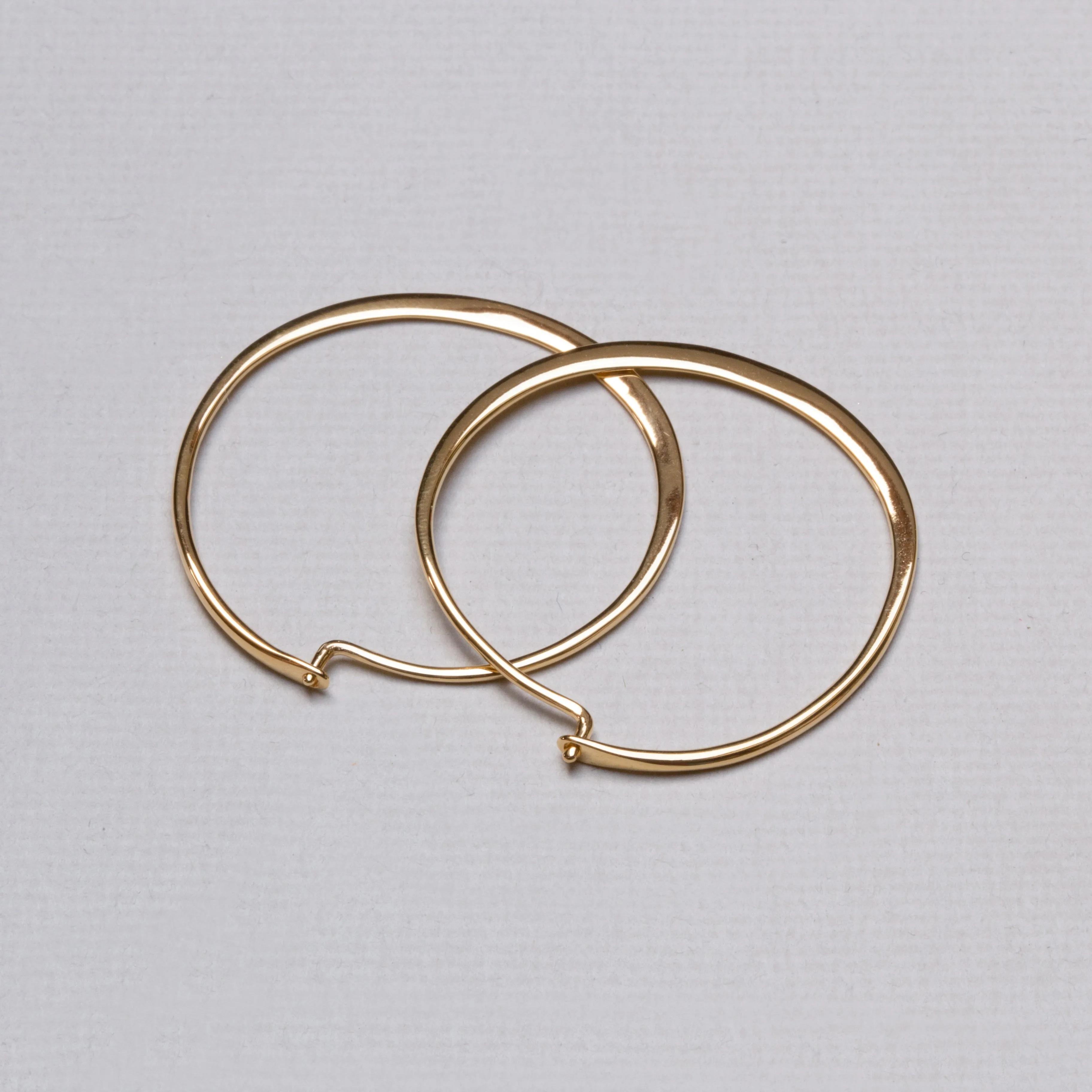 Gold-plated Flat Hoop Earrings