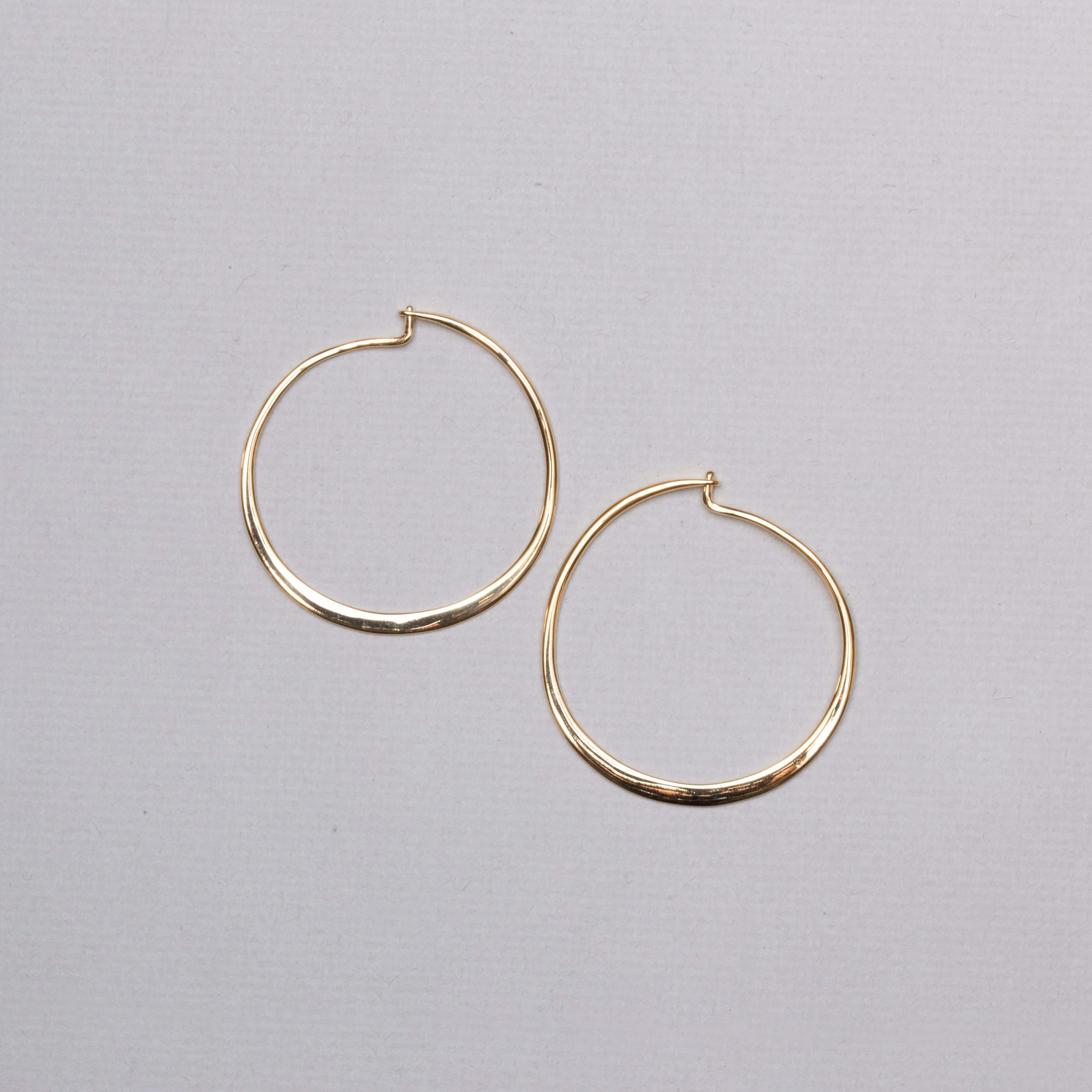 Gold-plated Flat Hoop Earrings