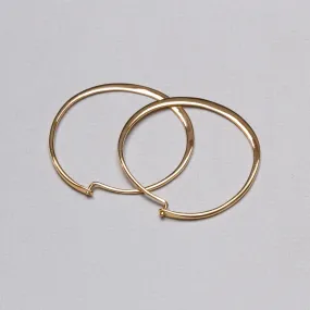 Gold-plated Flat Hoop Earrings