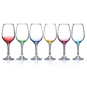 Set of 6 Rainbow Wine Glasses