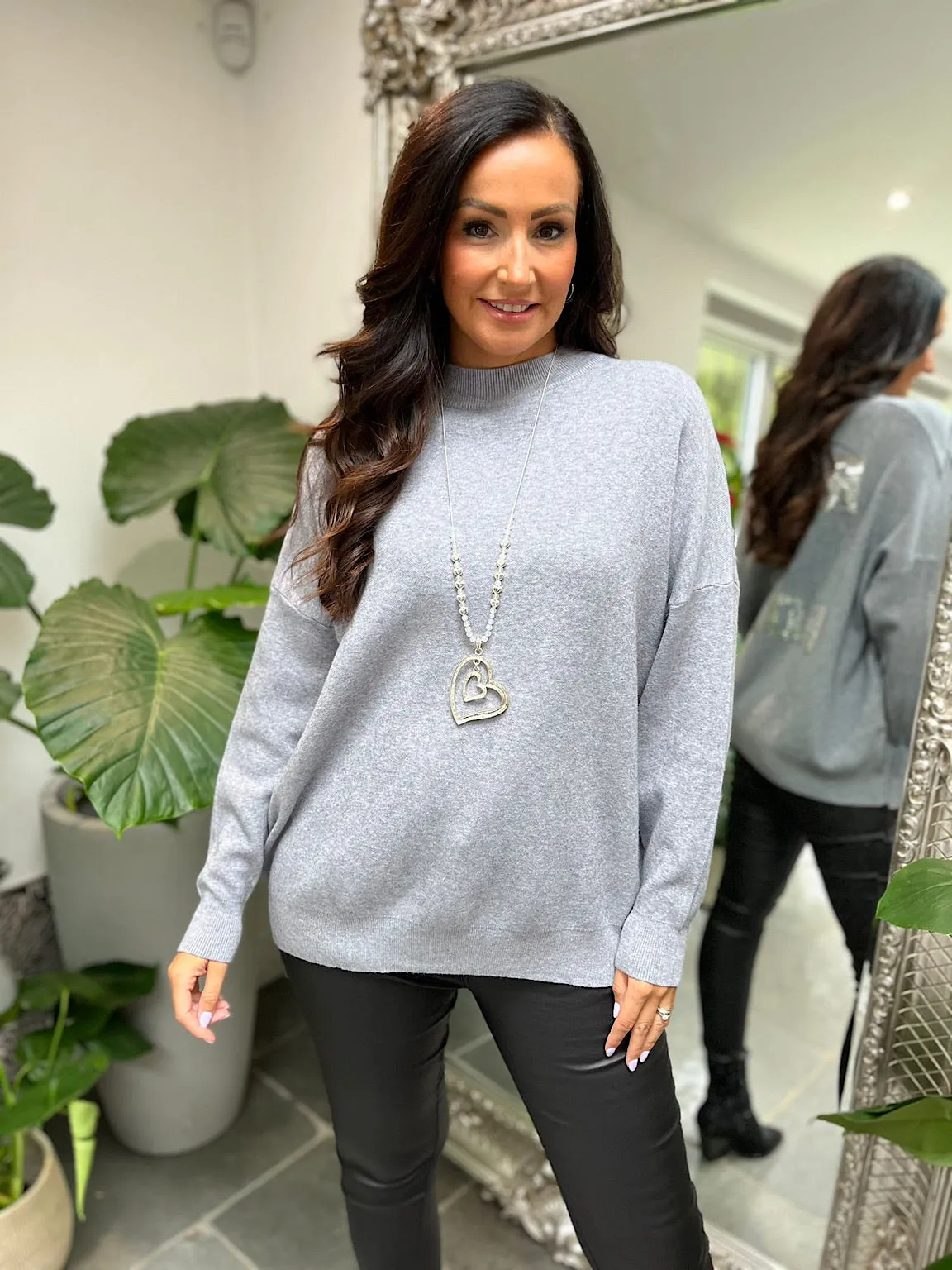 Grey Sequin Knit Amelia