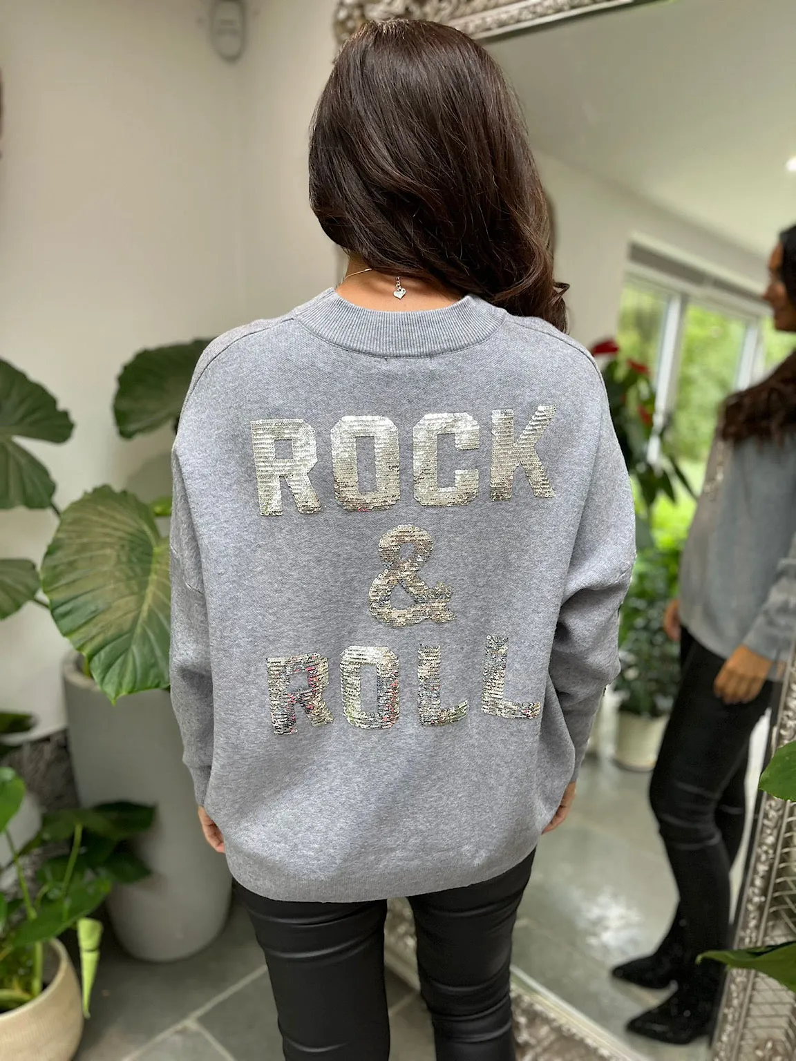 Grey Sequin Knit Amelia