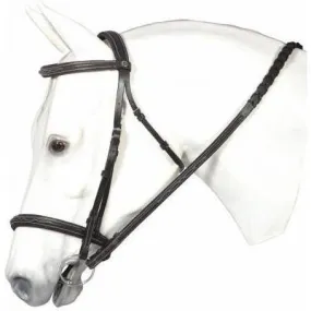 Henri de Rivel Bridle with Padded Comfort Crown and Fancy Raised Reins