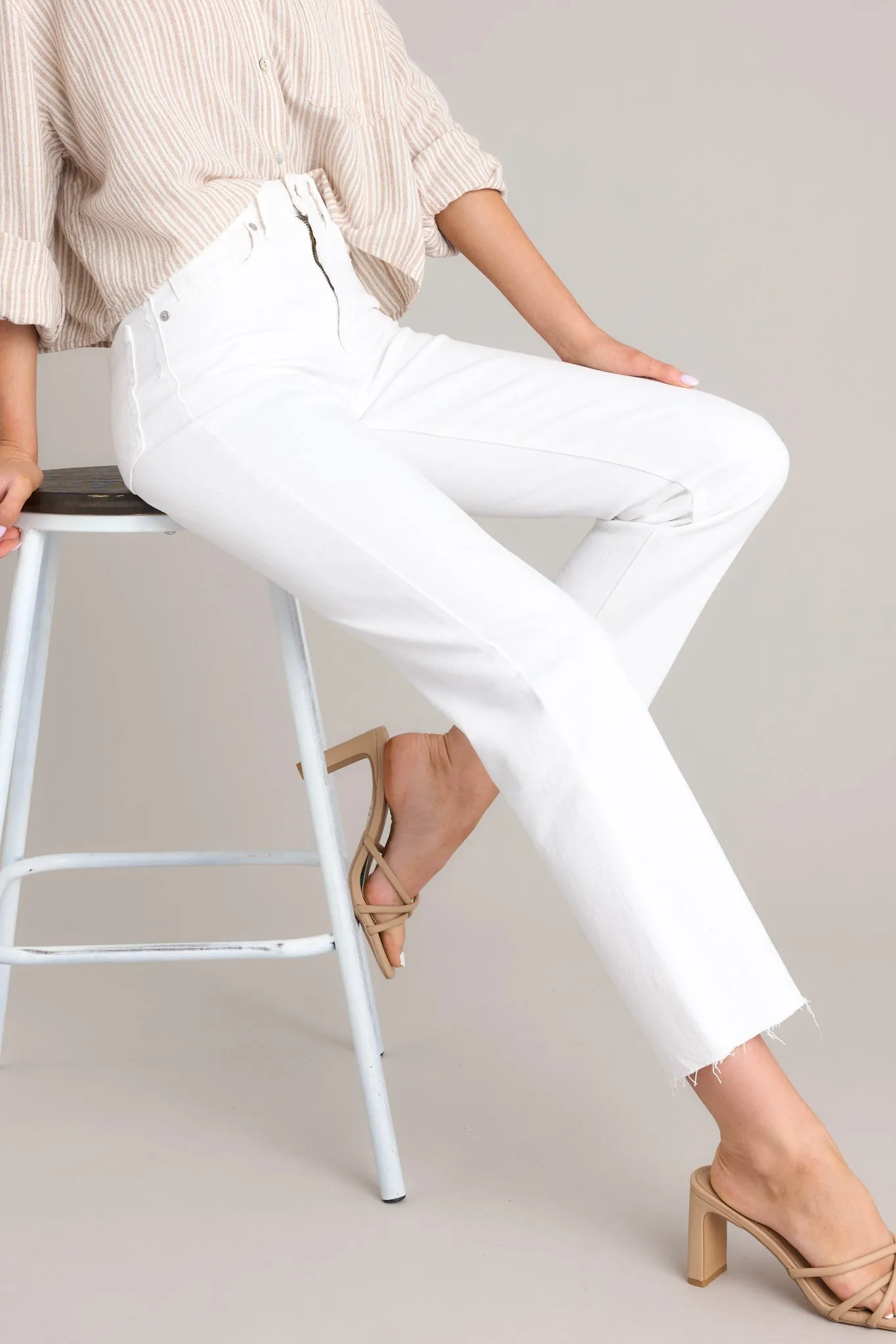 High Standards Washed White Cropped Straight Jeans (RESTOCK JAN 2025)