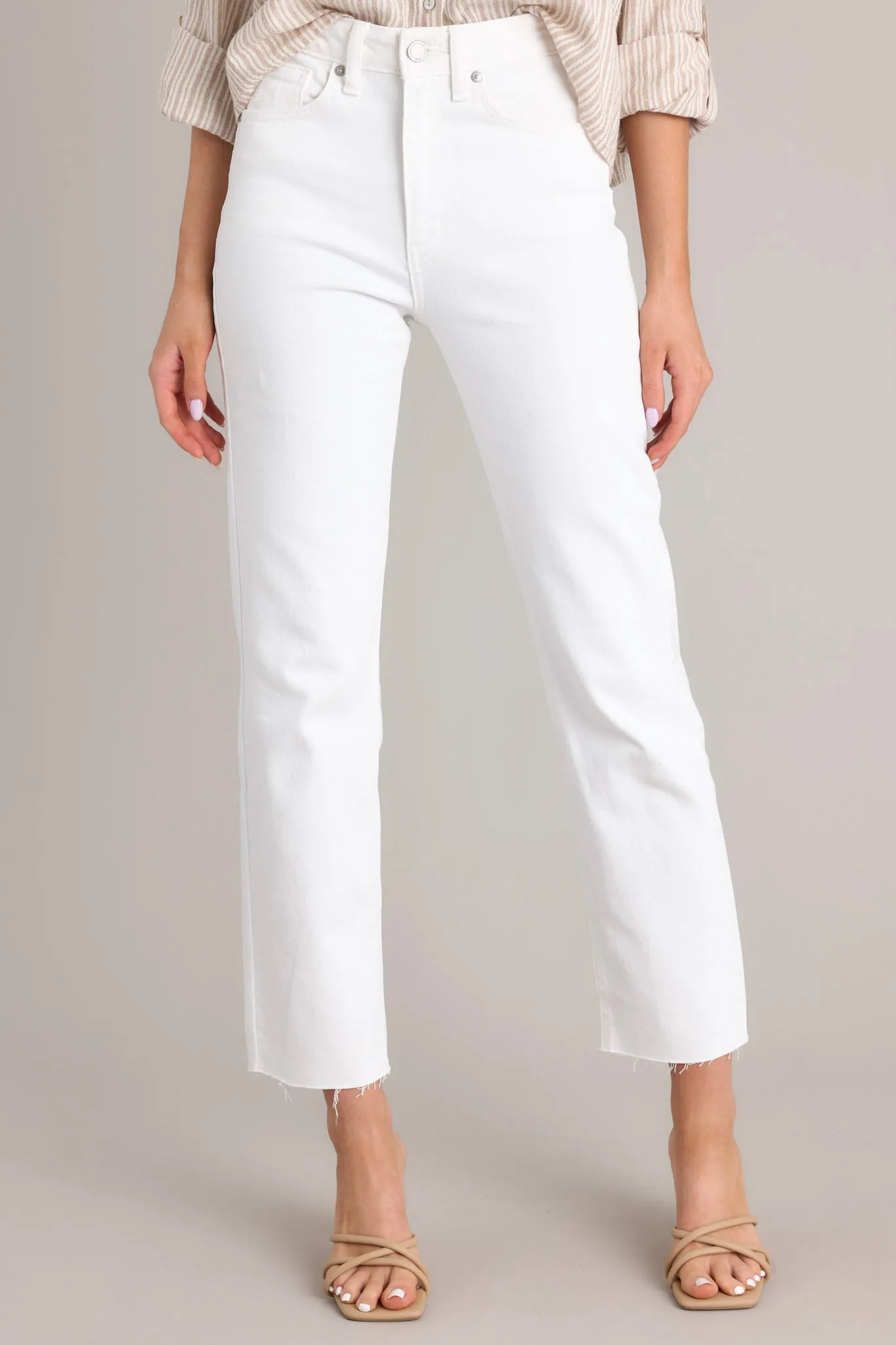 High Standards Washed White Cropped Straight Jeans (RESTOCK JAN 2025)