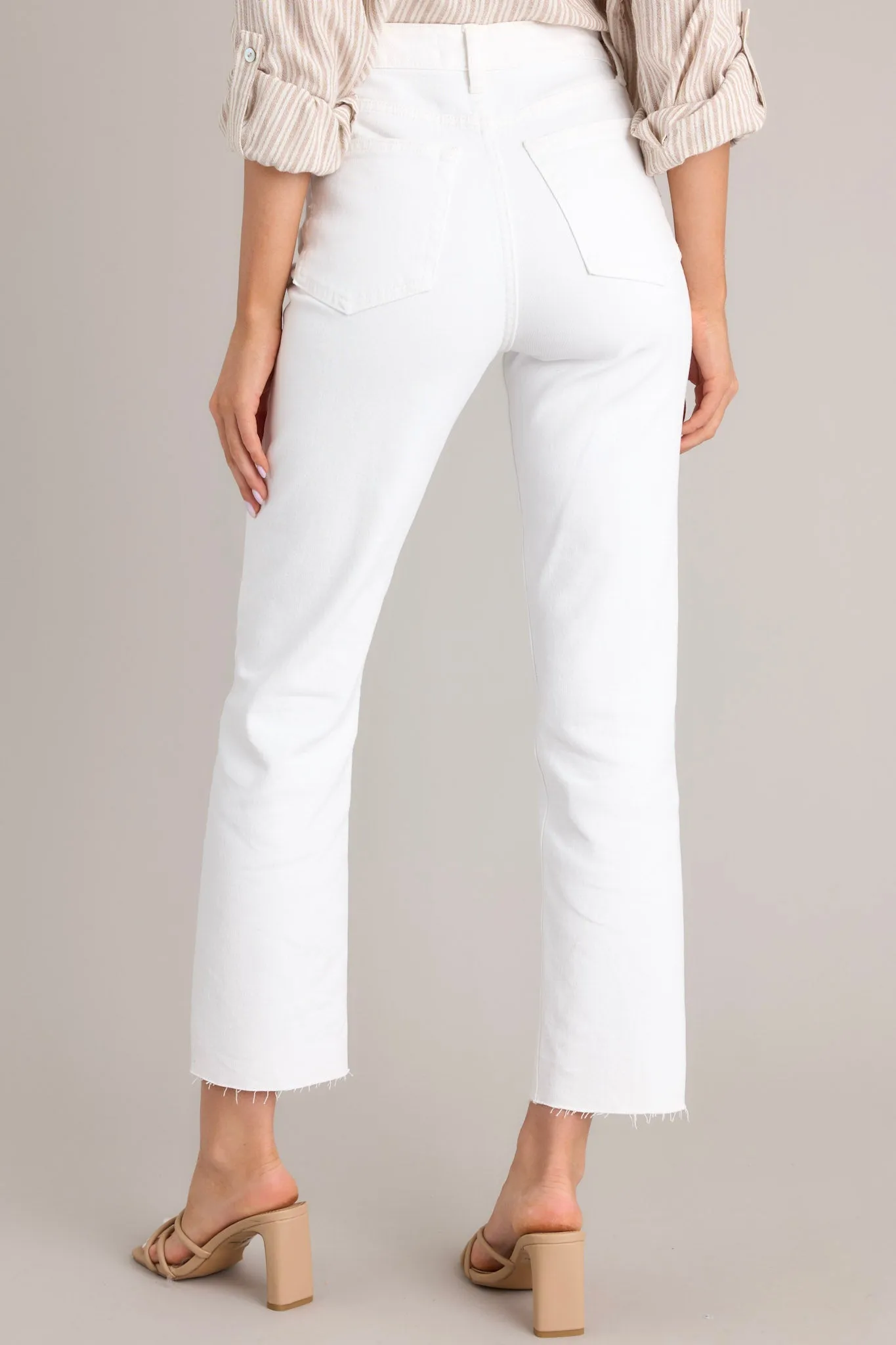 High Standards Washed White Cropped Straight Jeans (RESTOCK JAN 2025)