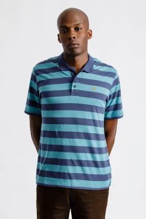 Hilt II S/S Polo Knit - Aqua/Washed Navy