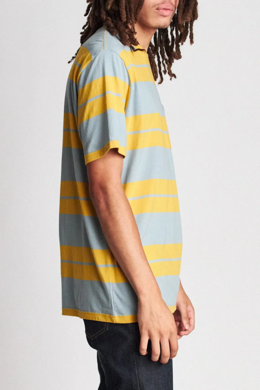 Hilt S/S Pocket Knit - Gold/Light Blue