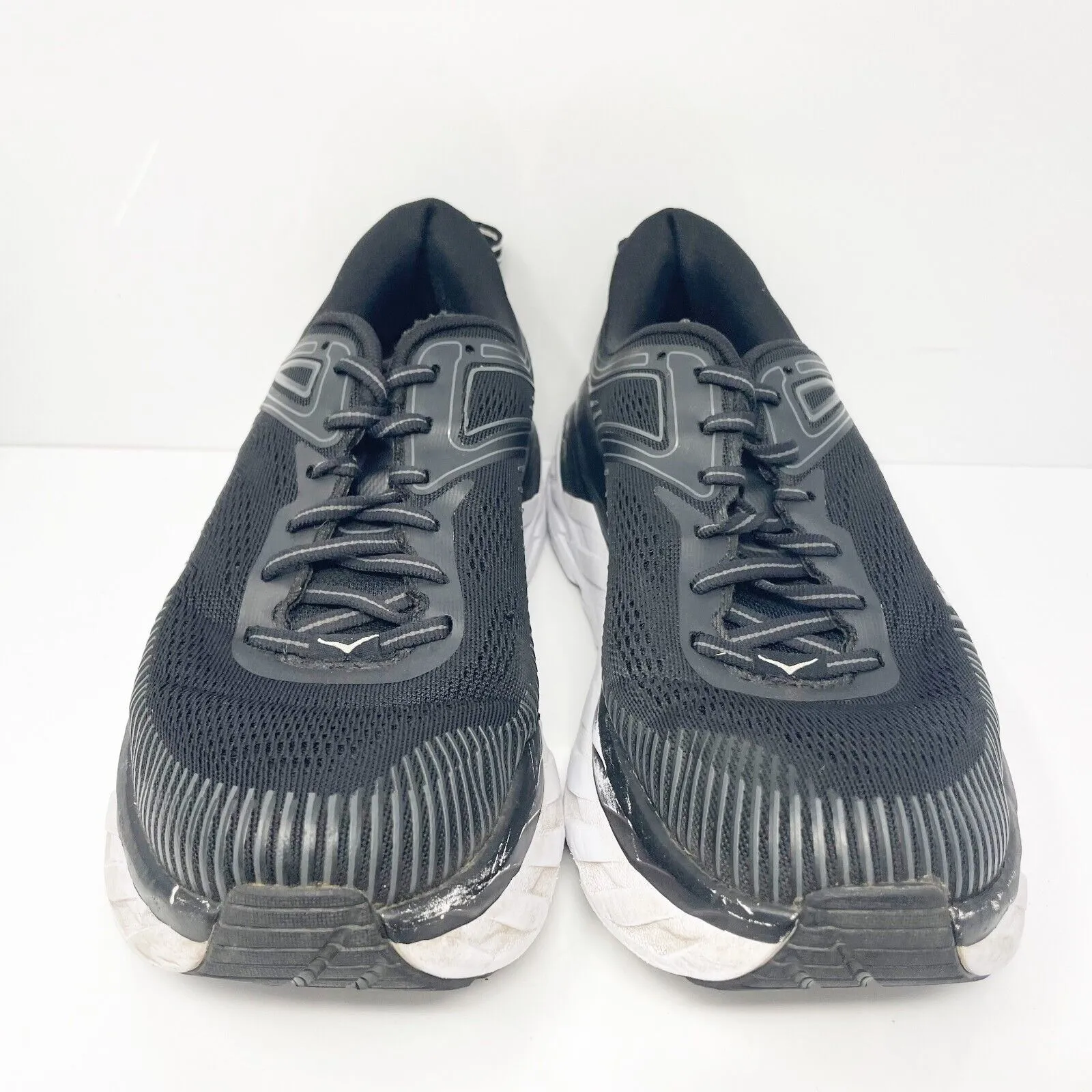 Hoka One One Womens Bondi 7 1110519 BWHT Black Running Shoes Sneakers Size 9