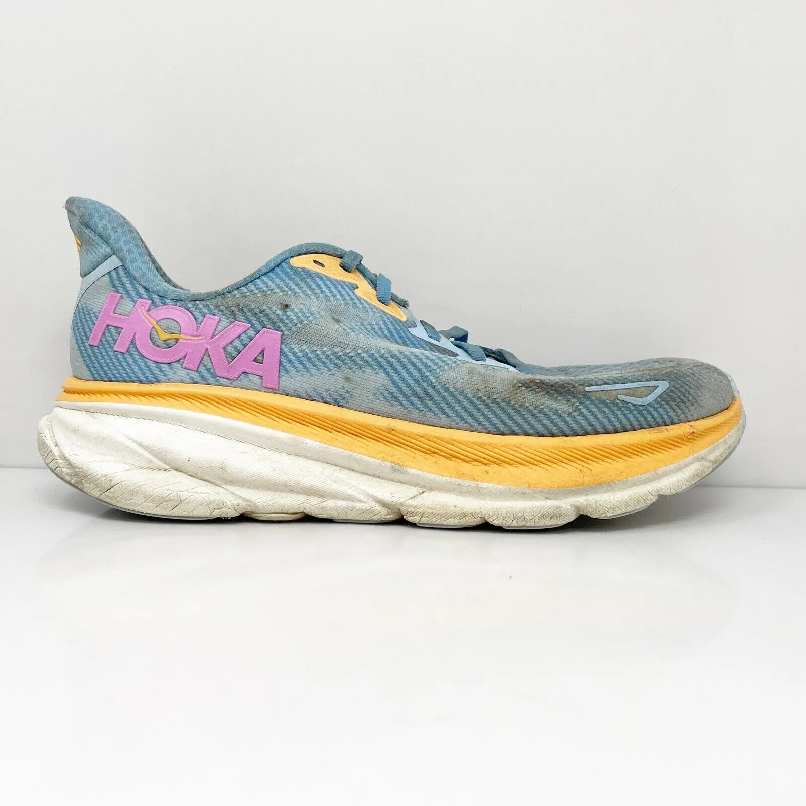 Hoka One One Womens Clifton 9 1127896 ABIW Blue Running Shoes Sneakers Sz 8.5 B