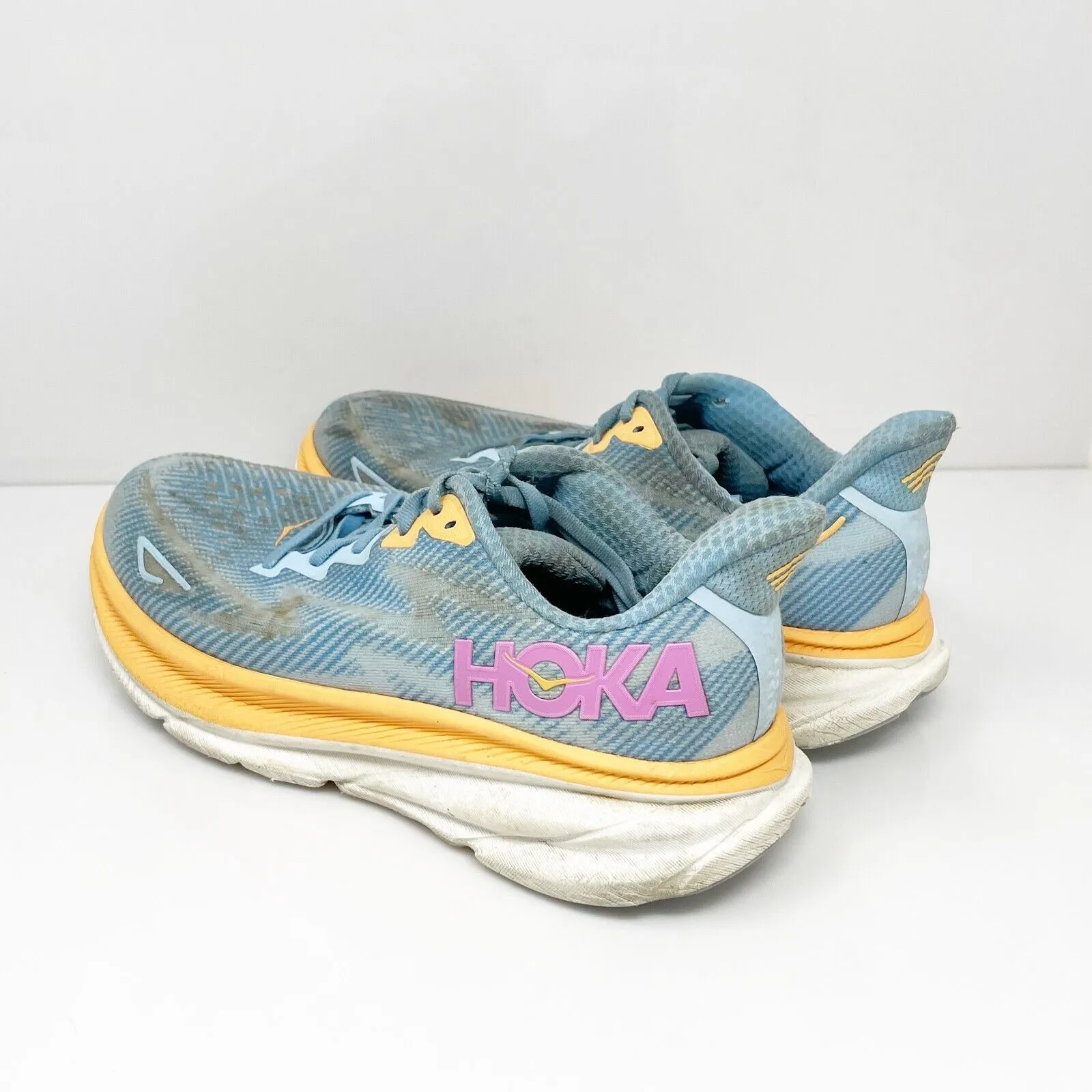 Hoka One One Womens Clifton 9 1127896 ABIW Blue Running Shoes Sneakers Sz 8.5 B