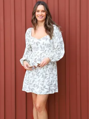 Mini Dress with Honor Vine Pattern