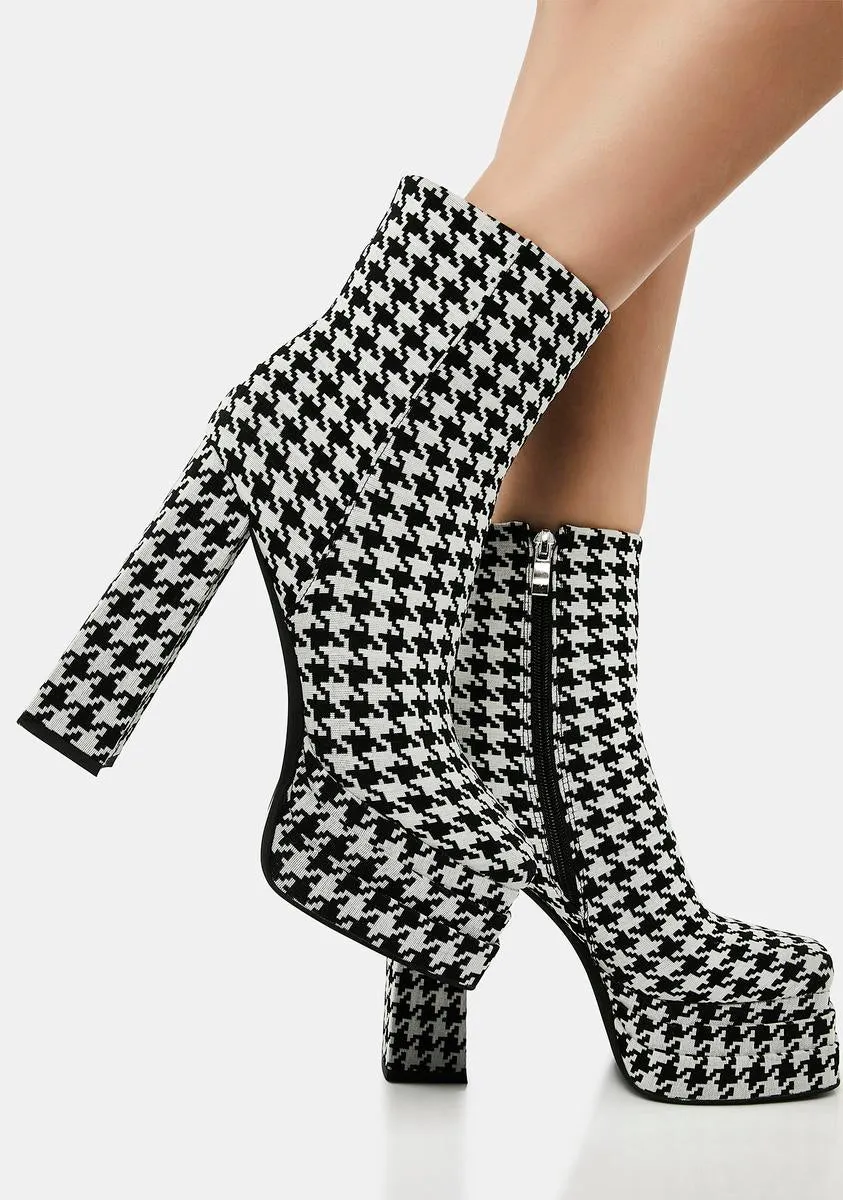 Houndstooth Platform Boots