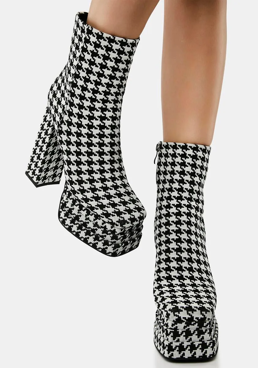 Houndstooth Platform Boots