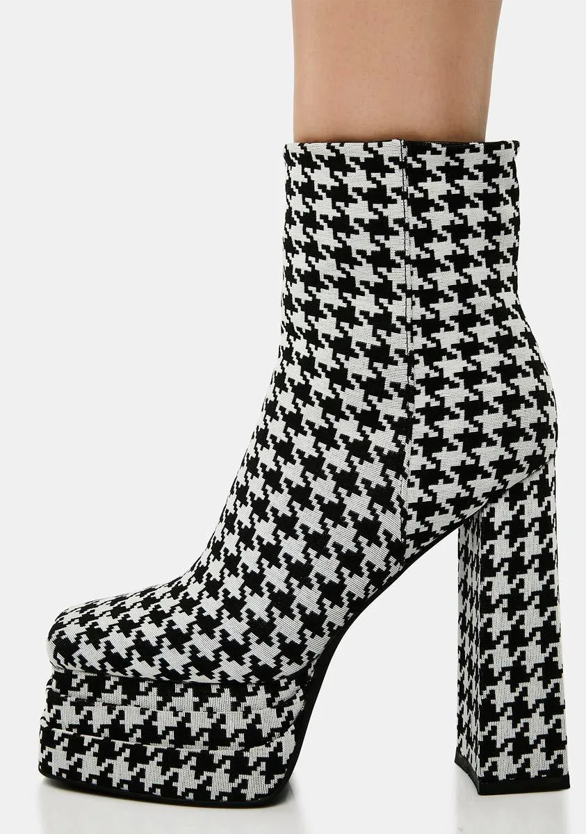 Houndstooth Platform Boots