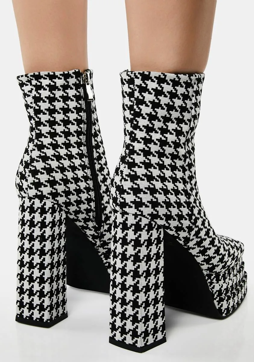 Houndstooth Platform Boots