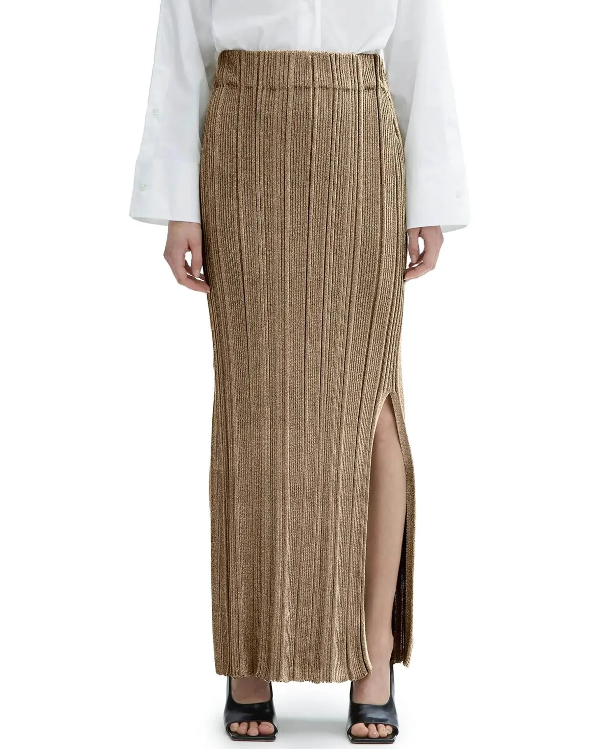 Metallic Gold Knit Skirt by House of Dagmar