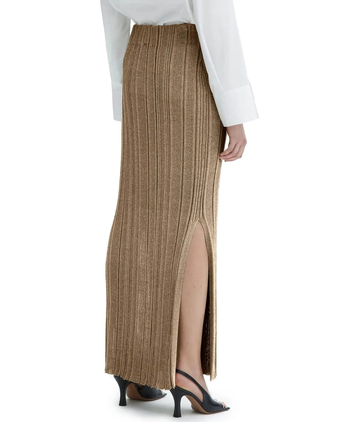 Metallic Gold Knit Skirt by House of Dagmar