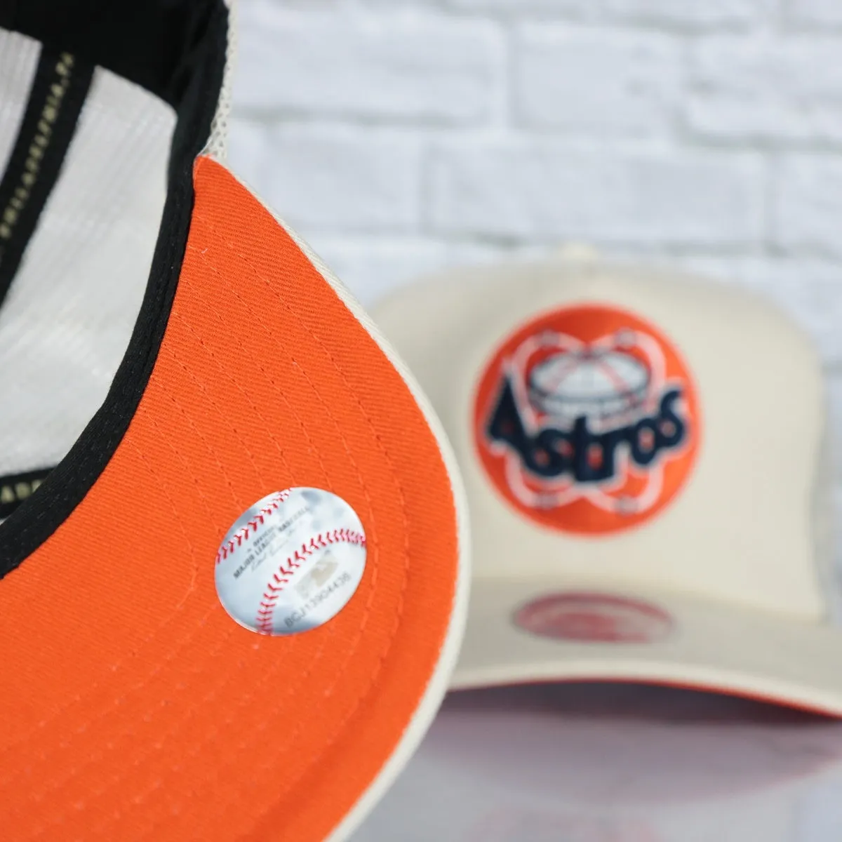 Houston Astros Cooperstown Trucker Hat - Pro Orange Bottom / Off White