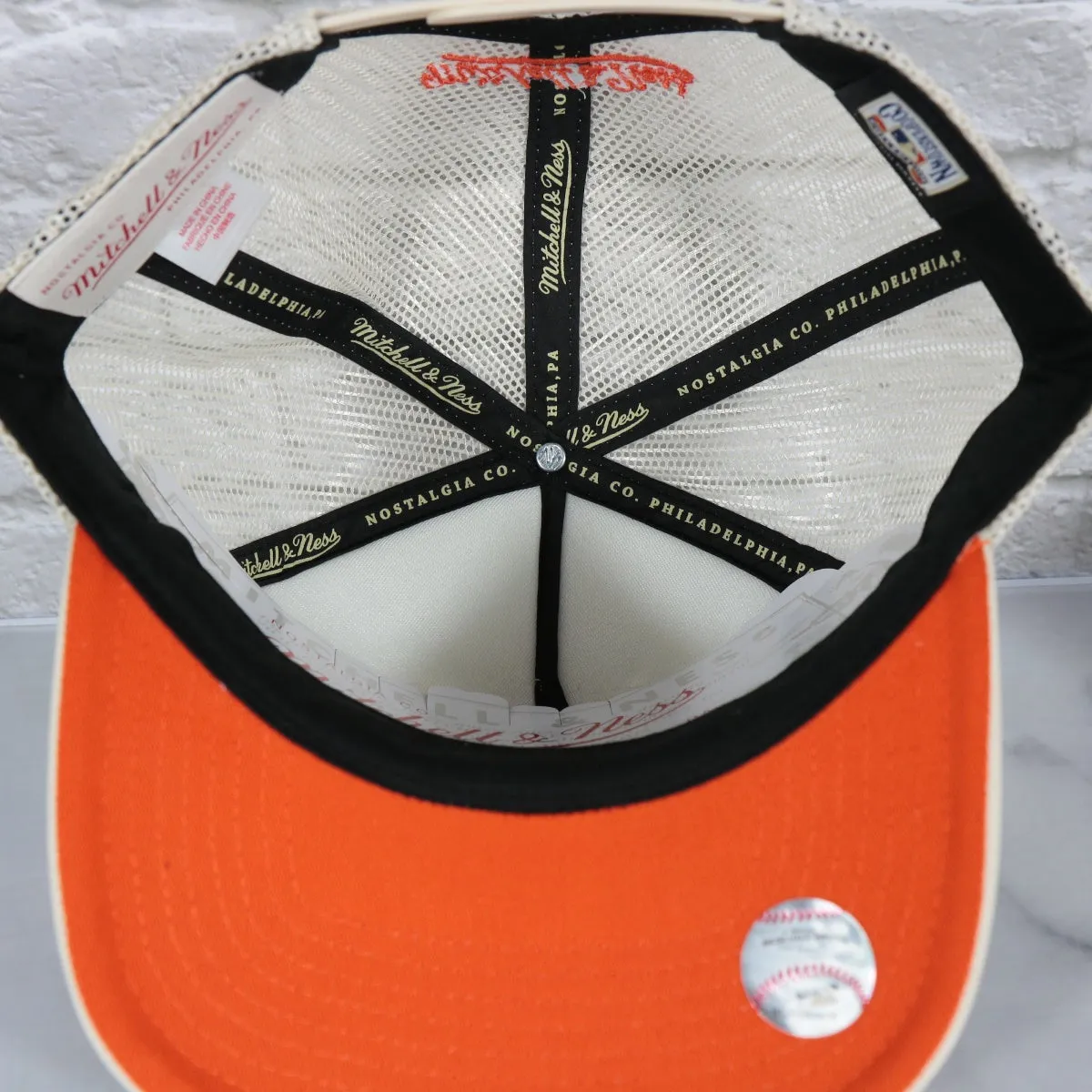 Houston Astros Cooperstown Trucker Hat - Pro Orange Bottom / Off White