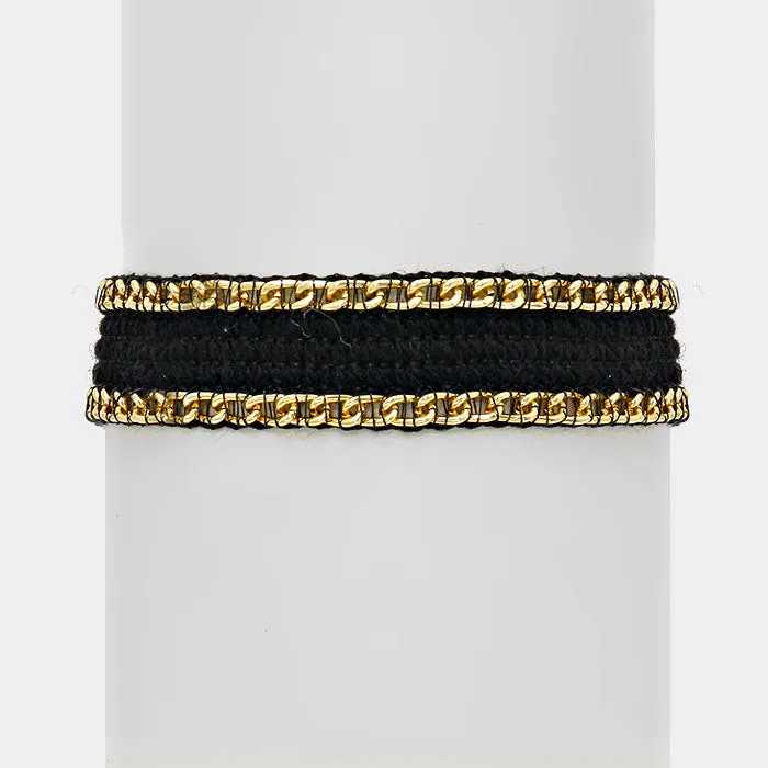 iLLASPARKZ Chain Knit Bracelet - Metal Design