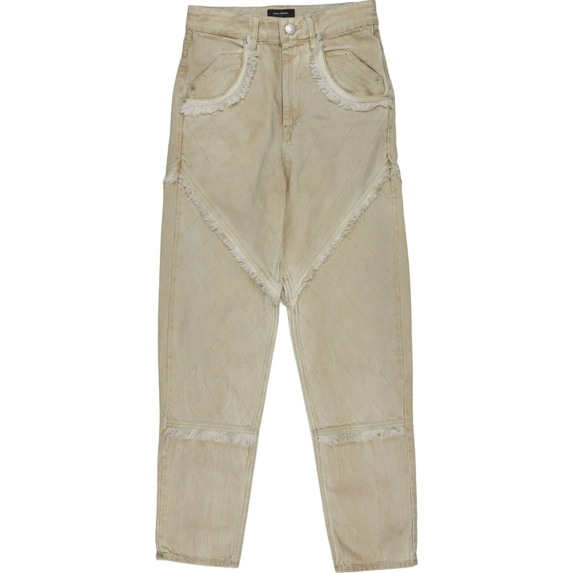 Isabel Marant Cream Quilted Jeans