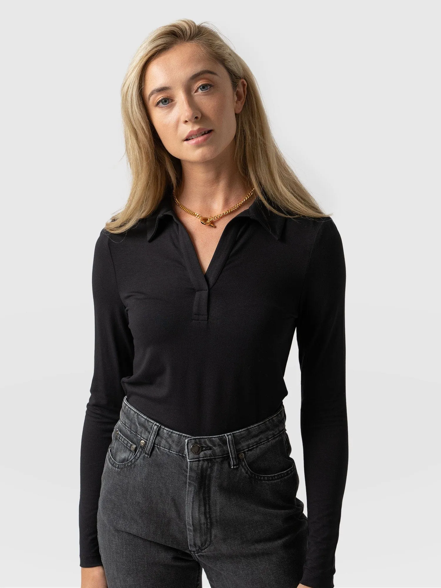 Isla Polo Tee - Black