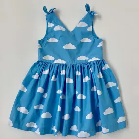 Jacadi Blue Cloud Print Dress Size 4 Years