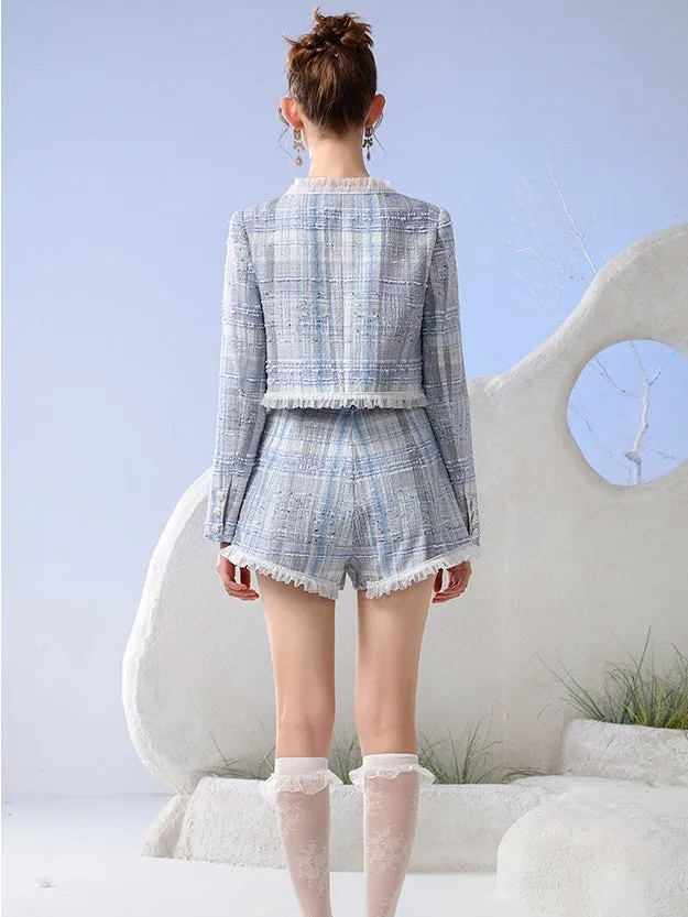 Jacket＆Short-Pants Tweed Suit Lace Set-Up