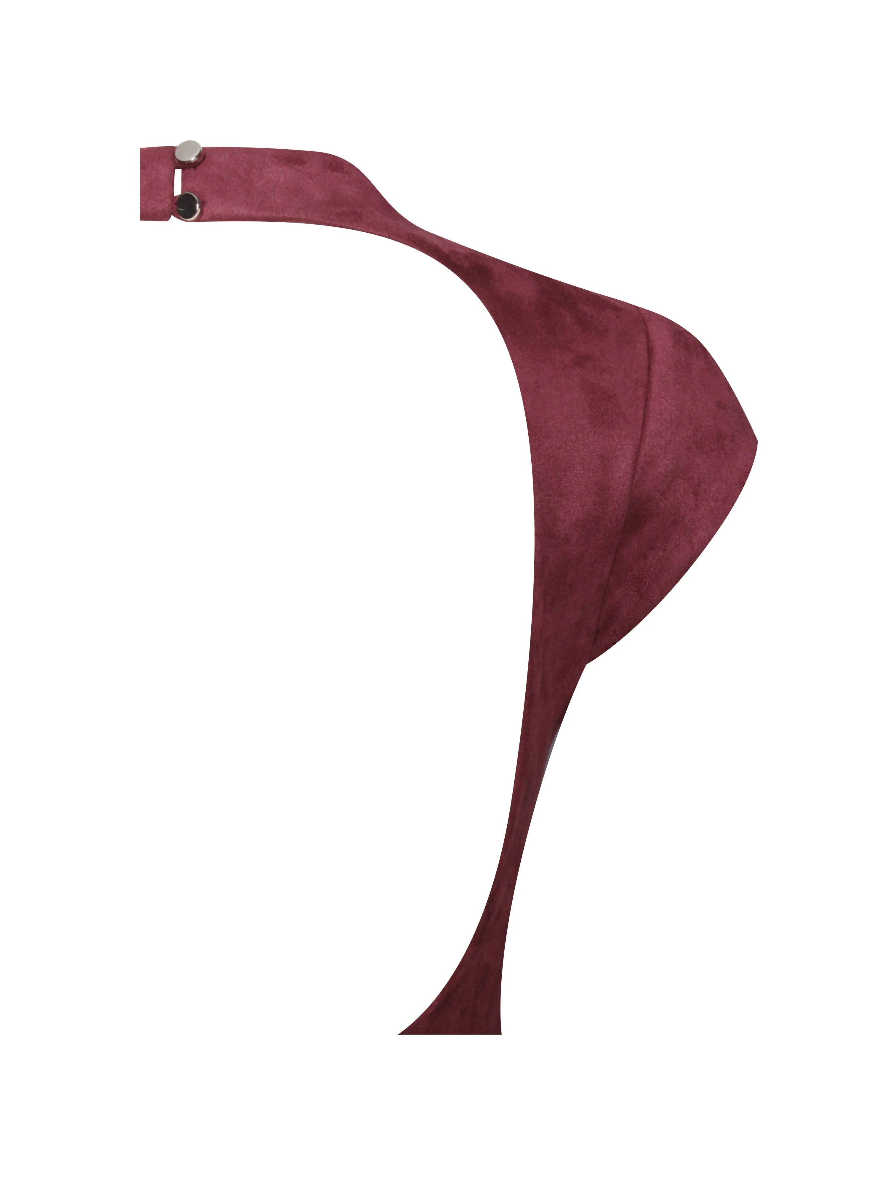 Jacqueline Backless Burgundy Mini Puffy Suede Dress