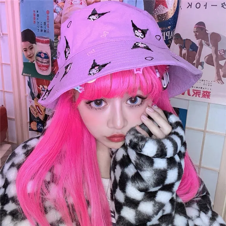 BY39005 Japanese Sanrio Embroidery Fisherman Hat