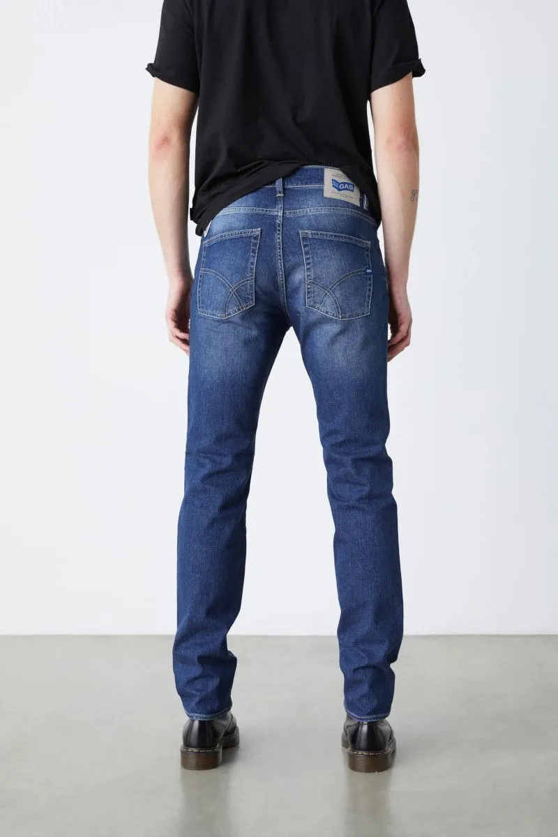 Blue Men's Morris Rev Five-Pocket Straight Jeans