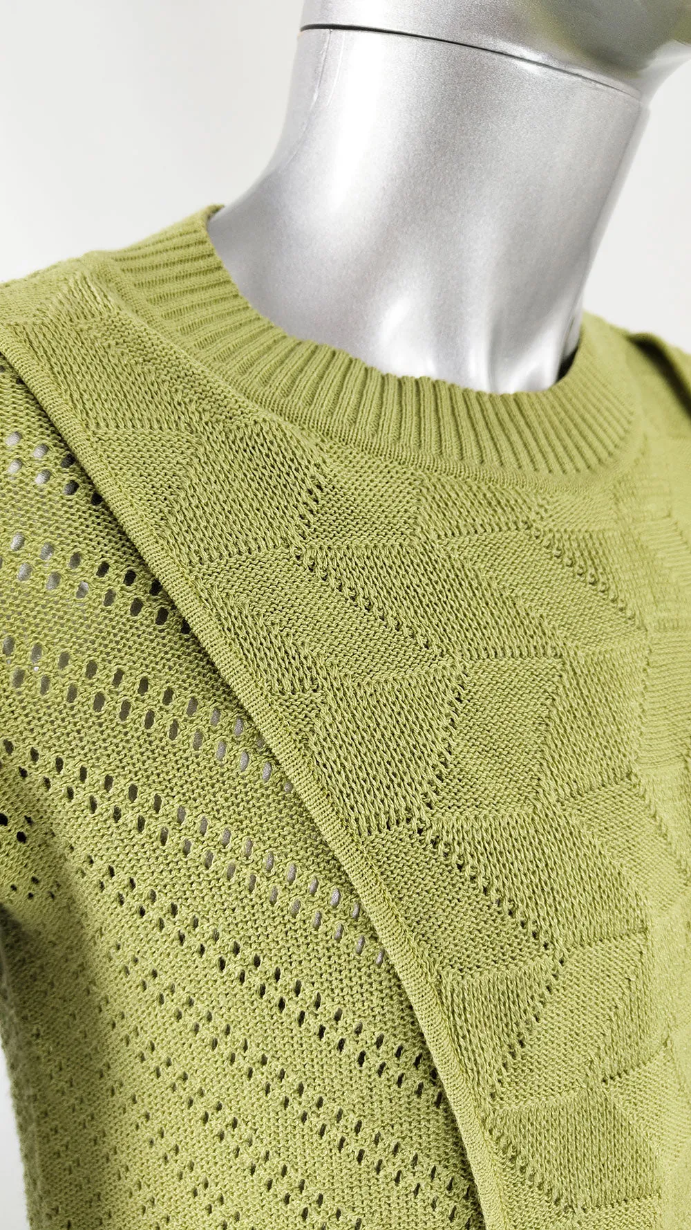 Joe Casely Hayford Vintage Mens Lime Green Avant Garde Knit Shirt