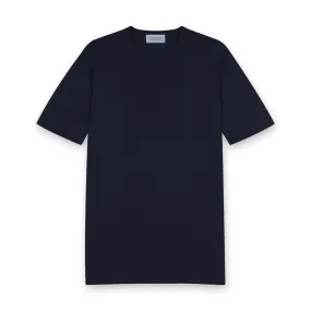 John Smedley Navy Blue Lorca Sea Island Cotton T-Shirt