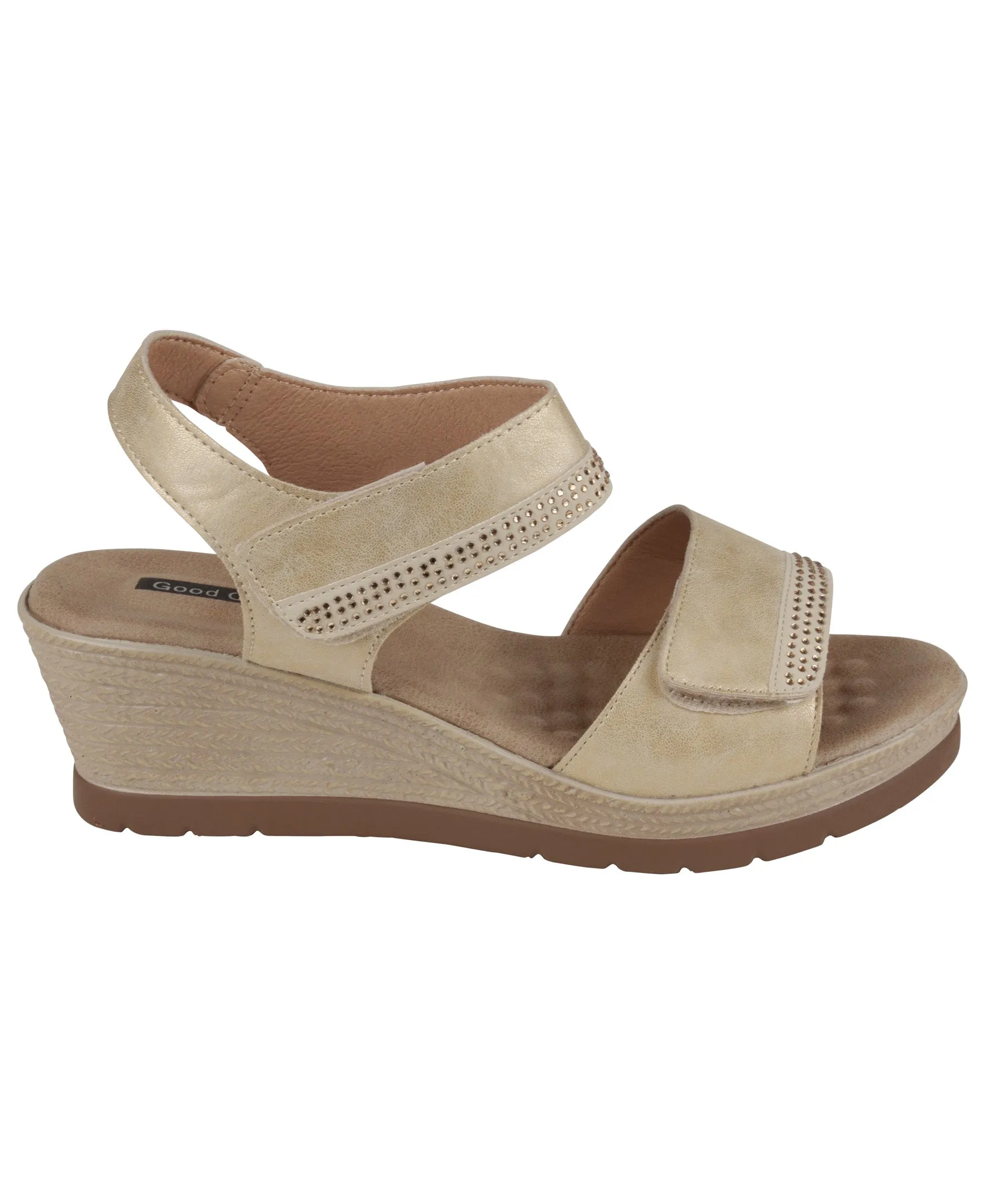 Jorda Gold Wedge Sandals