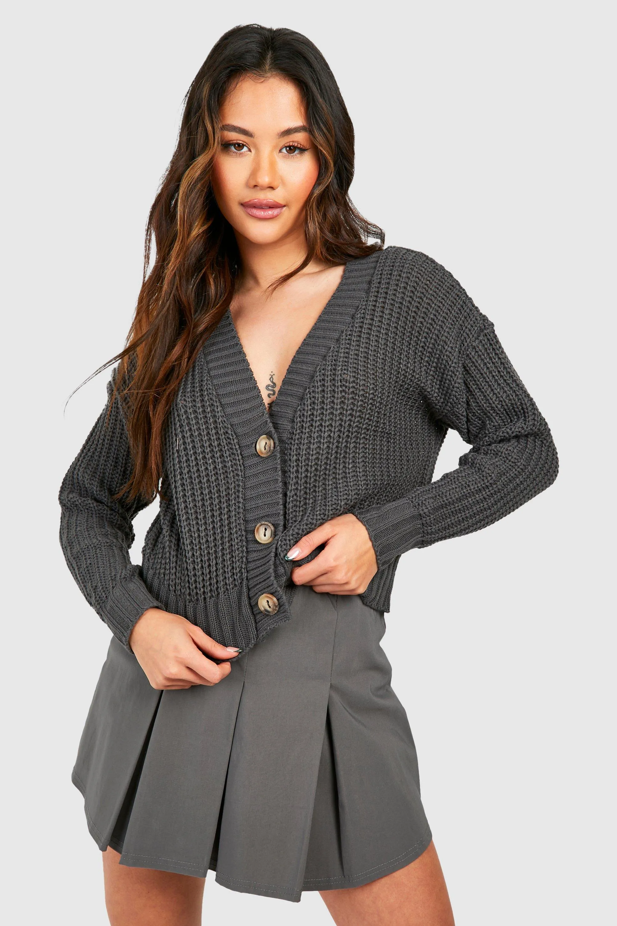 Basic Crop Cardigan | Shop Jumpers & Cardigans online – boohoo