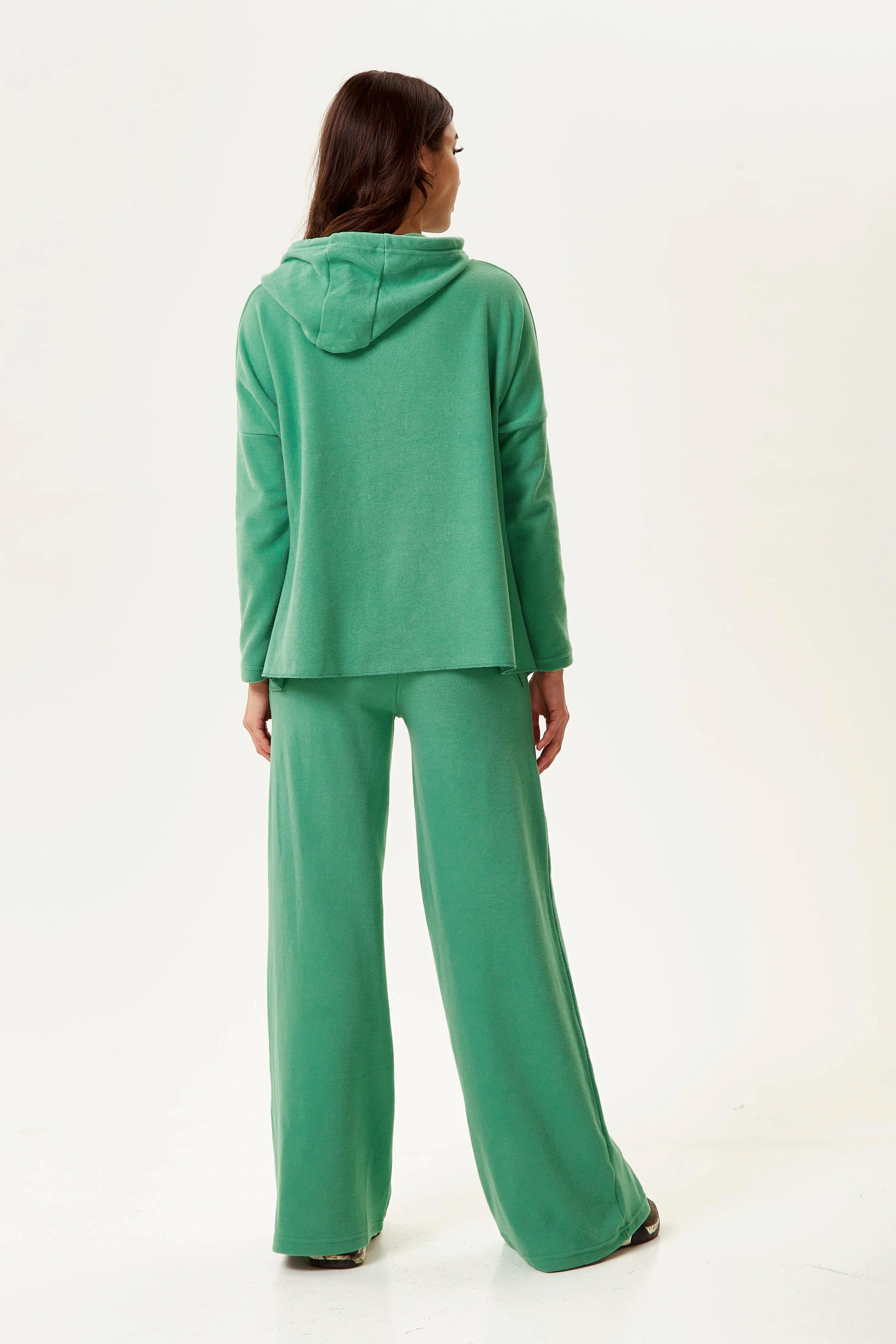 Green Hooded Sweatshirt with Drawstring